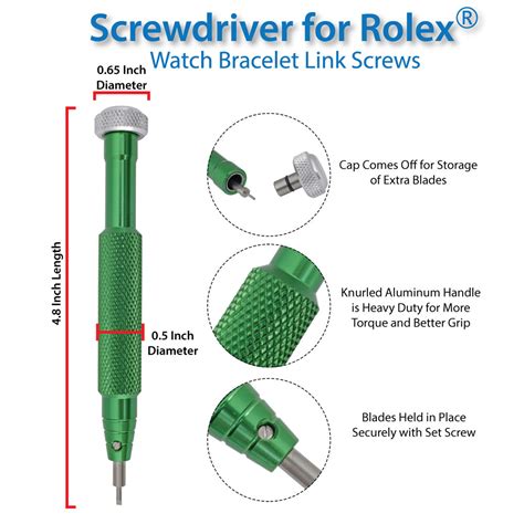 rolex link screwdriver size|rolex watch repair equipment.